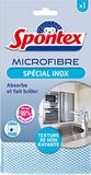 Spontex Special Microfiber Stainless Steel - 3D Texture Non-Scratch - Absorbs and Shines - Removes 99% of Bacteria