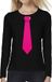Bellatio Decorations Shoppartners Bv Stropdas fuchsia roze long sleeve t-shirt zwart voor dames