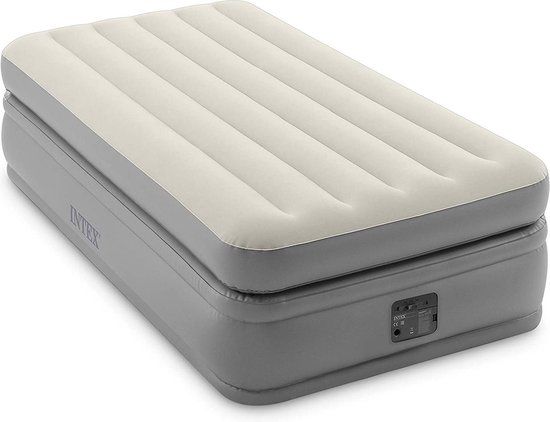Intex Prime Comfort Luchtbed - Eenpersoons - 99x191x51 cm - Grijs - Met Ingebouwde Pomp