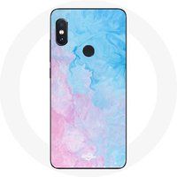 Maniacase Hoesje voor Xiaomi Redmi Note 5 Pro Blauwe achtergrond roze