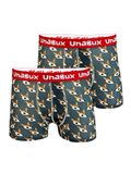 Unabux Boxer BLACK WHITE RABBIT Dierenprint Brun