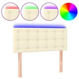 VidaXL Hoofdbord LED 90x5x78/88 cm Kunstleer Crèmekleurig