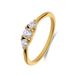 Lucardi Dames Stainless steel goldplated ring met zirkonia voor dames - Ring - Staal - Goudkleurig - 20 / 63 mm