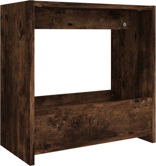 vidaXL Bijzettafel - 50x26x50 cm - Bewerkt Hout - Gerookt Eikenkleurig