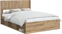 vidaXL Bedframe met opbergruimte en hoofdbord Artisanaal eiken