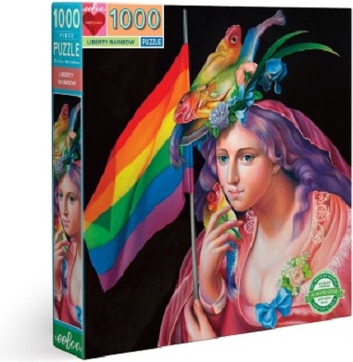 Eeboo Puzzel carré 1000 pièces: Liberty Rainbow