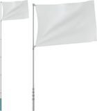 vidaXL Vlaggenmast telescopisch 5,5 m aluminium zilverkleurig