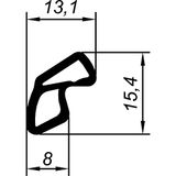 Primo 6063-2002-49 Afdichtingsprofiel AC voor Voest Staal Frame Shortberger Plastic Zwart