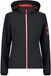 CMP - Softshelljas voor dames met afneembare capuchon, antraciet-klaprozen, 44