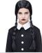 Finidi Pruik schoolmeisje met vlechten kind zwart lang polyester