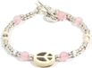 Heaven Eleven dames Armband RVS kralen - rozequartz - wit peace