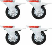 vidaXL Zwenkwielen met dubbele remmen 4 st 100 mm