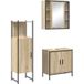 Ensemble de meubles de salle de bain avec étagère 3 pièces marron