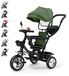Tricycle pour enfants - Tricycle pour bébé avec fonction poussette - Réglable, 3-en-1 - Convient aux enfants de 1 à 5 ans - Poids maximum supporté 20 kg - Avec barre de poussée - Vert olive