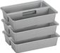 Sunware organiser - 3 stuks - kunststof - 40 x 30 cm - grijs - 2 vakken