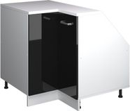 Vicco Rion Kast voor schuine wand Hoekkast – 75.6 x 81.6 cm met 1 deur, kastromp 60 cm diepte Zwart hoogglans