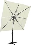 vidaXL Parasol 4-laags met aluminium paal 250x250 cm zandkleurig
