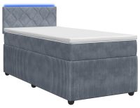 vidaXL Boxspringbed met matras, donkergrijs, 90 x 190 cm, fluweel