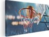 Artaza Canvas Schilderij Basketbal in Ring - 120x60 cm