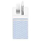 50 García de Pou 50 stuks - servetten Kangoeroe, Like Linen - azuur', 70 g/m², 40 x 40 cm, wit/blauw gespunlace