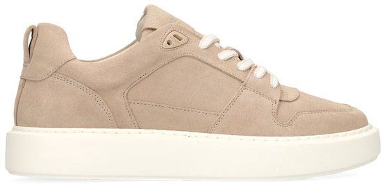 Manfield - Heren - Beige suède sneakers - Maat 47