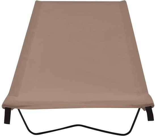 vidaXL Campingbed 180x60x19 cm Oxford Stof en Staal Taupe