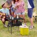 Table de camping en aluminium, table pliante en aluminium, légère, portable avec sac en filet, noir, 70 x 70 x 69 cm