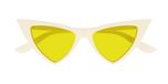 Alexander McQueen Am0518s Lunettes de soleil femme œil de chat blanc jaune 52mm