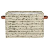 AUUXVA Ombra Opbergmand Muzieknotitie Vintage Stave Opbergkubus Doos Duurzaam Canvas Opvouwbare Speelgoed Mand Organizer Bin met Handgrepen voor Plank Kastslaapkamer Thuis Kantoor