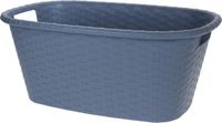 Bathroom Solutions Grijsblauwe wasmand 35 liter 60 x 40 x 25 cm - Kunststof/plastic draagmand