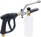 Pistolet haute pression - Canon à mousse pour lavage de voiture - Raccord rapide 6,35 mm - 5 buses - Réservoir 1 litre - 300 bar - Production de mousse réglable - Noir