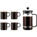 BODUM Theepot BISTRO NOUVEAU of koffiepot BISTRO, met 4 glazen