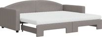 vidaXL Canapé-lit avec lit gigogne et matelas 90x200 cm tissu taupe