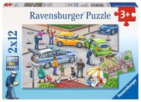 Ravensburger kinderpuzzel - 07578 Met blauw licht op de weg - puzzel voor kinderen vanaf 3 jaar, met 2x12 stukjes