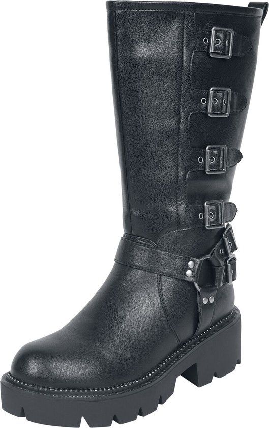 Rock Rebel by EMP Zwarte hoge laarzen met rits en vetersluiting - Dames - EU40