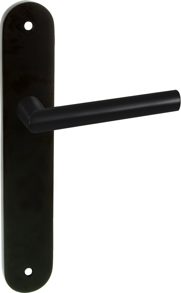 Impresso binnendeurbeslag London - Ovaal deurschild met schroef- Aluminium - Zwart
