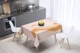 Bonamaison Tafelkleed, Anti-Mold, Sneldrogend, Waterdicht, 100% Polyester Tafellaken, Oranje, gebroken wit, 140 x 140 Cm