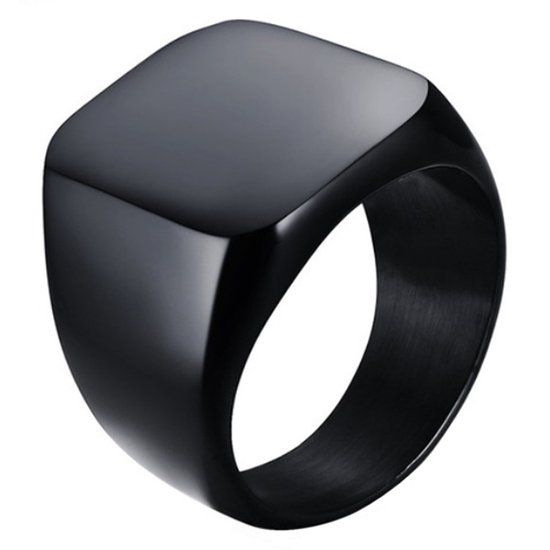 Mendes Stalen Zegelring Zwart 18mm
