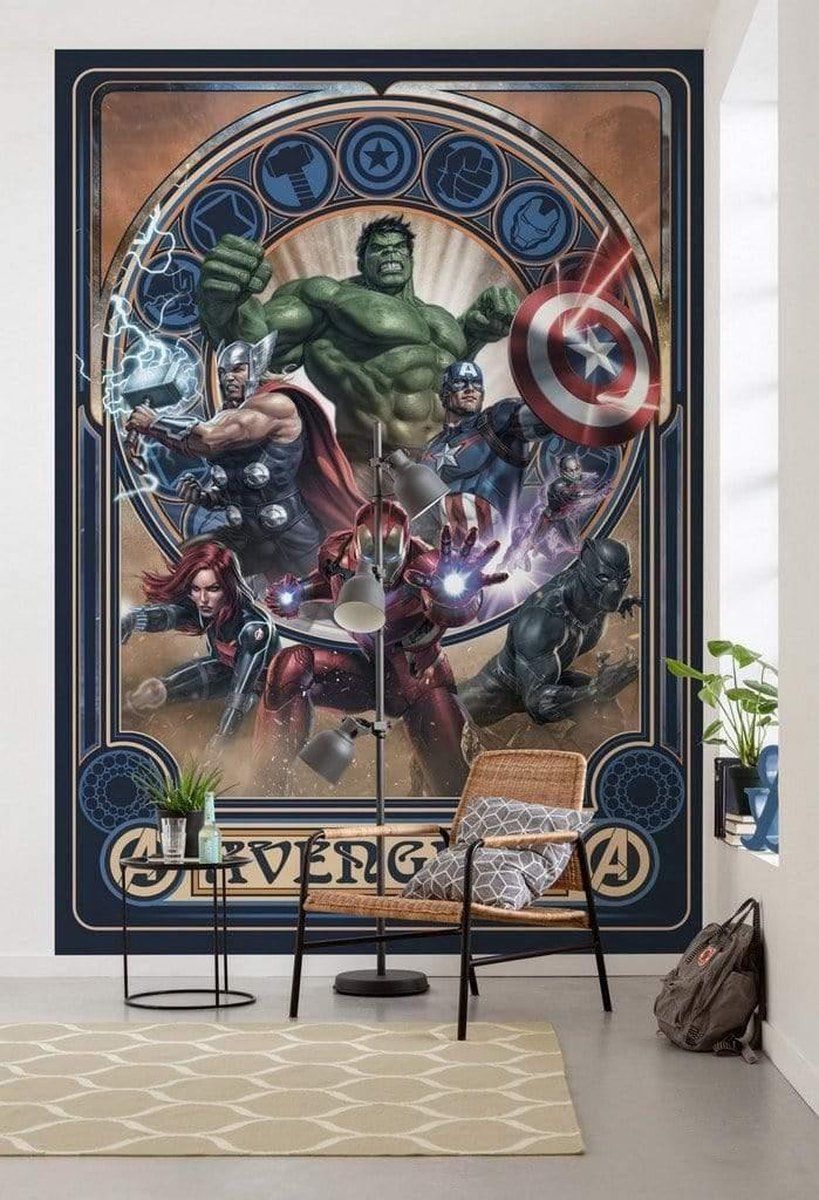 KOMAR Avengers Ornament Vlies Fotobehang 200x280cm 4-banen