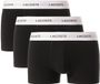Lacoste Heren Boxershorts Trunks 3-Pack Zwart - Maat XXL