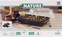 Nature Kweekkas met verwarming - 19 x 38 x 24cm - Kunststof - Transparant