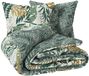 ATMOSPHERA CREATEUR D'INTERIEUR JJA Beddenset met plantenmotieven TROPIK Katoen Groen 260 x 240 cm