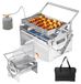 StarTech Grill Draagbare gas- en houtskoolgrill - Opvouwbaar - Eén-knops omkeerfunctie - Gemaakt van roestvrij staal (SUS304) - Gemakkelijk schoon te maken - Zilverkleurig