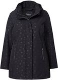 Ulla Popken - Dames - HYPRAR softshelljas waterdicht capuchon zoomsplit - Zwart - Maat 46+