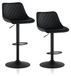 Set de 2 tabourets de bar, similicuir, brillant, pivotant, avec hauteur réglable