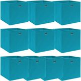 vidaXL Opbergboxen 10 st 32x32x32 cm stof babyblauw