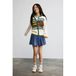 Desigual A-lijn rok met borduursels - donkerblauw