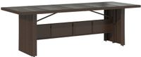 vidaXL Tuintafel met glazen blad, polyrattan, bruin, 240x90x75 cm