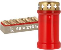 Kristen Grafkaars 3 Dagen Rood – Kaarsen – 48 Stuks – Herdenkingslicht – Grafkaars – Brandduur 60 Uur – Voor Buiten