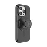 PopSockets: PopCase PlantCore voor MagSafe - Plantaardige Hoesje voor iPhone 15 Pro met een MagSafe-compatibele PopGrip - Telefoonstandaard en Grip met Verwisselbare Top - Black Translucent